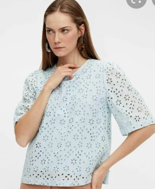 🎉SALE🎉 BNWT Ladies Size 10 YAS Corydalis Blue Broderie Holiday Cotton M&S