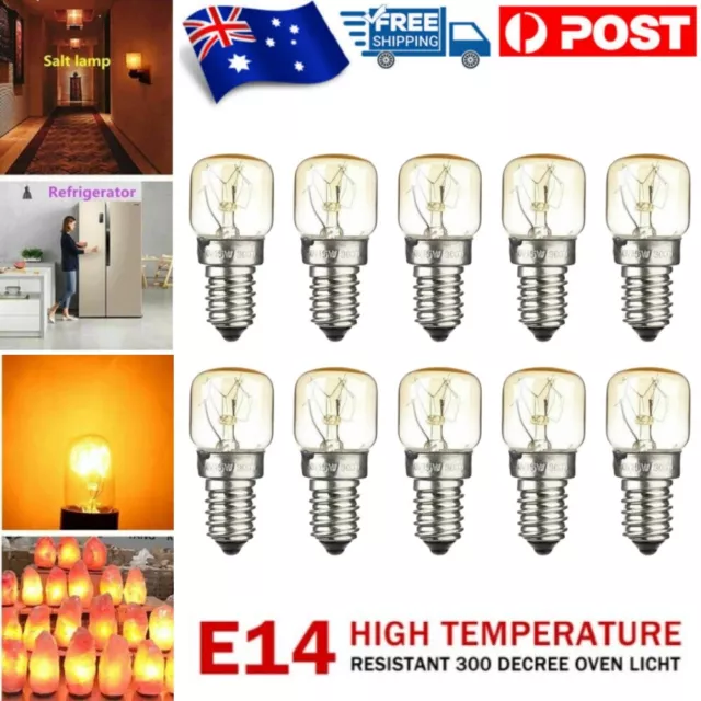 10/20Pcs Himalayan Salt Lamp Globe Bulb E14 25W Light Bulb 240V Oven Replacement