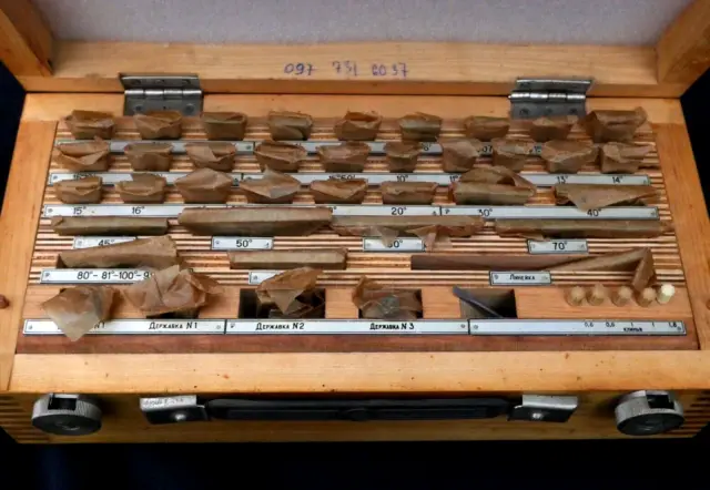 Soviet angle gage block, model "set №2", first class of accuracy(10''), 33pcs