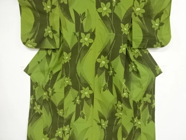 11103# Japanese Kimono / Antique Yukata / Flower
