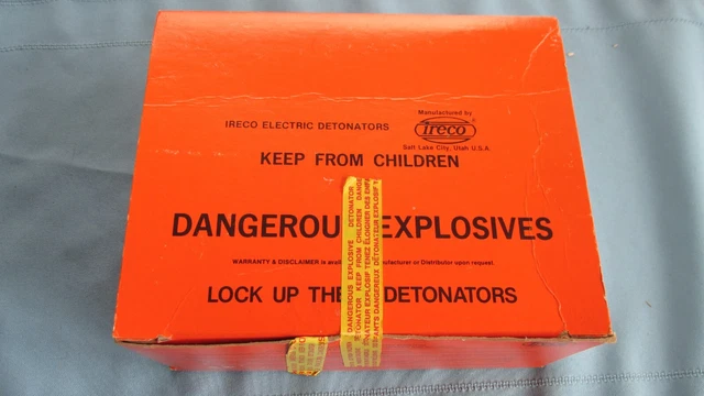 Ireco Explosives Company Electric Detonators & Fuse Box-Dangerous Explosives