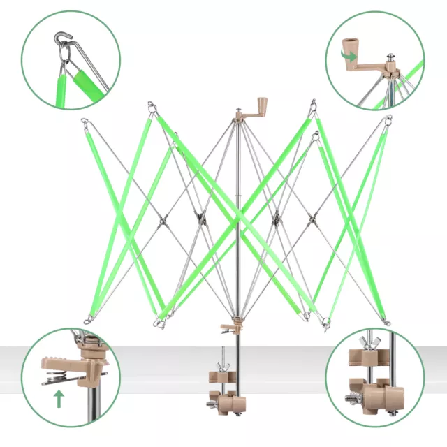 Yarn Ball Winder Umbrella Swift Hand-Operated Knitting Winder Lightweight Tools