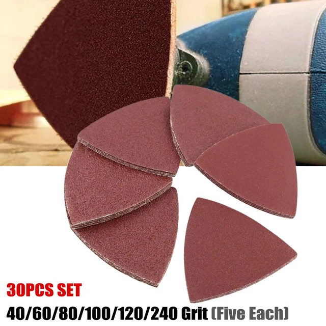 Papier de Verre Détail Schleifpads Oscillant Polir Rouge-Brun à Broyer 30PCS