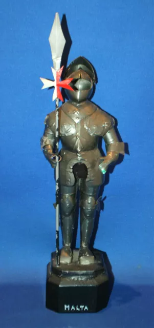 An interesting vintage miniature suit of armour, medieval knight figure, Maltese