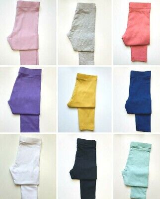 Girls Leggings NEW Ex M&S Cotton with stretch Age 12m to 16 Yrs 10 Colours