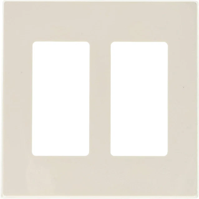 Leviton 80309-SW 2-Gang Decora Plus Wallplate Screwless Snap-On Mount, White,...