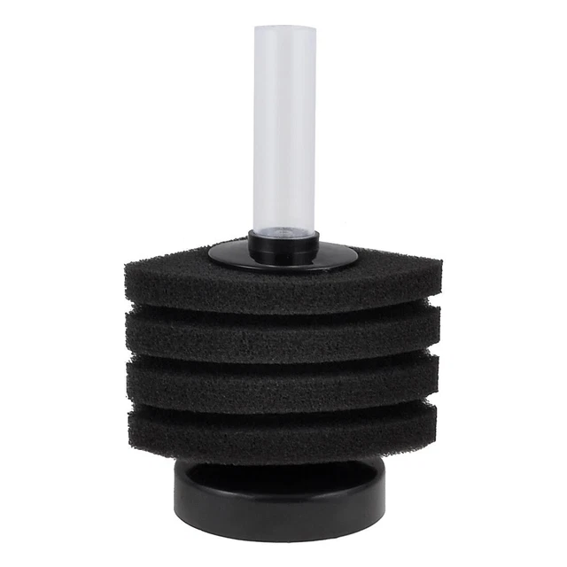 Fish Tank Cleaning Biological Sponge Corner Filter Black w Pipe 1M Long