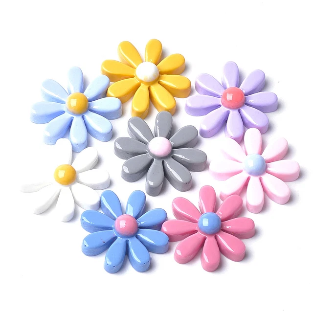20x Resin Cabochons Flatback Chrysanthemum Flower Craft Decoration Mixed Color