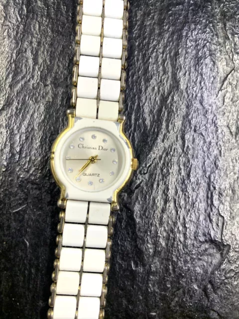 Vintage Christian Dior Ladies Watch With Diamonds (please see wear to corners)