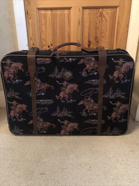 CARLTON INTERNATIONAL VINTAGE Equestrian Cowboys Horses Suitcase