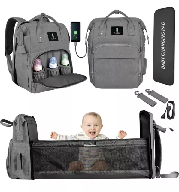 Itacia Baby Bag with Changing Station - Baby Diaper Bag Backpack