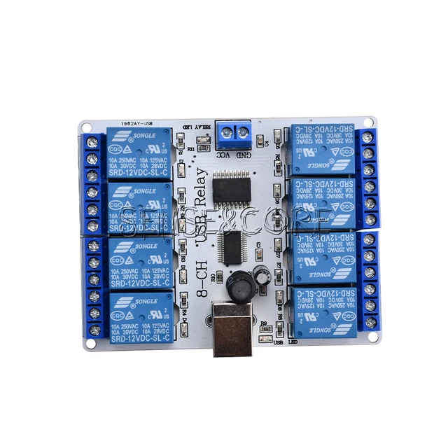 8 CHANNEL 12V DC USB TypeB Relay Board Module Controller for