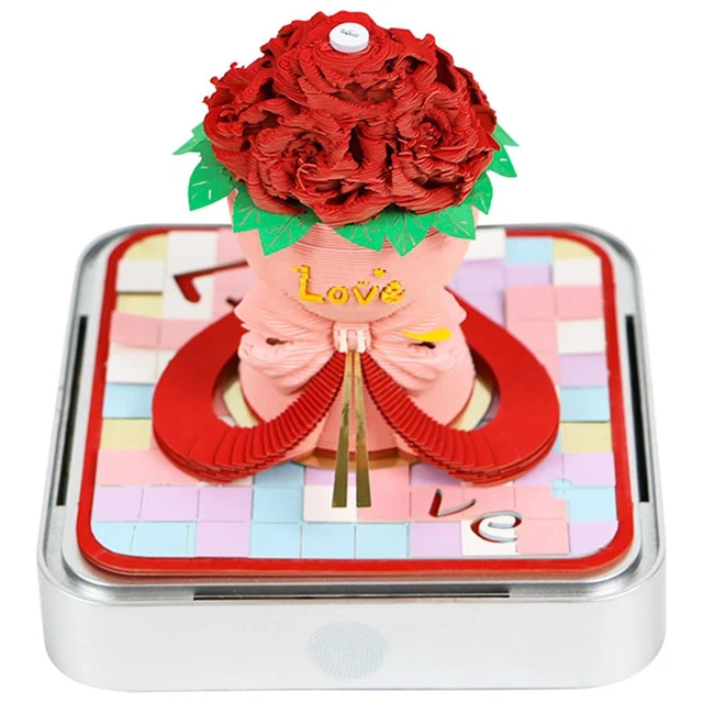 3DKALENDER 2025, ROSENSTRAUSS zum Valentinstag, 3DAbreißkalender