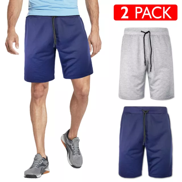 2 Pezzi Bermuda Uomo Shorts Sportivo Pantaloncino Casual Corto Sport VEQUE