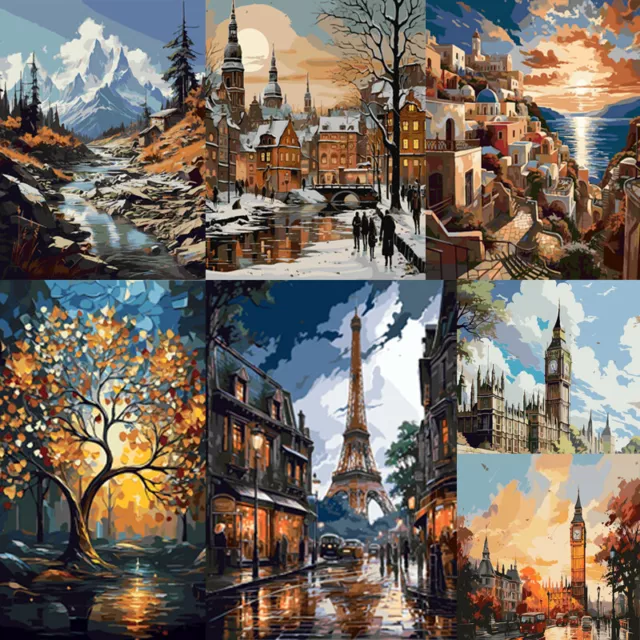 Scenery DIY Oil Painting Paint By Numbers Kit Digital Artwork Home Wall Decor