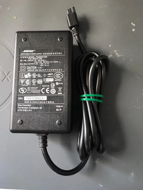 Genuine Black Bose SoundDock Series 1 & Lifestyle RoomMate Power Lead PSM36W-208