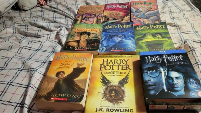 Harry Potter book series complete w/ Cursed Child & Blue Ray movie set