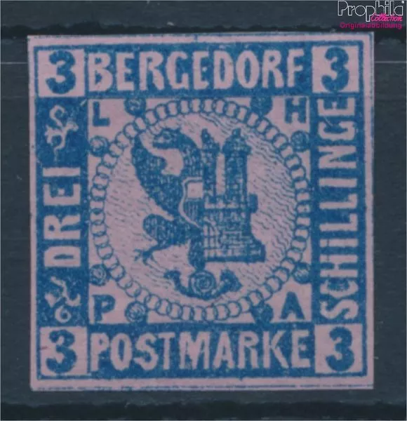 Briefmarken Bergedorf 1887 Mi 4ND Neu- bzw. Nachdruck postfrisch Flaggen  (10342