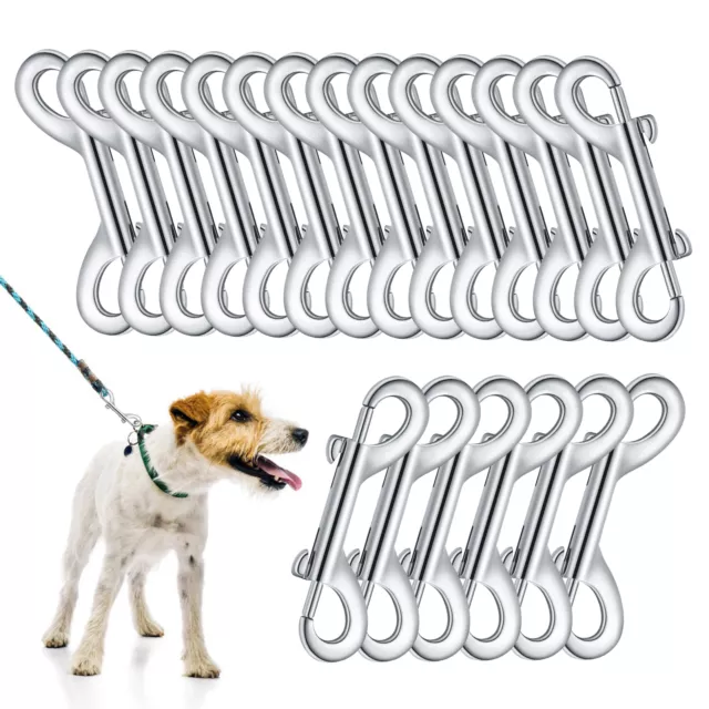 20pcs Double Ended Bolt Snaps Hooks Zinc Alloy Trigger Chain Metal Key Holder