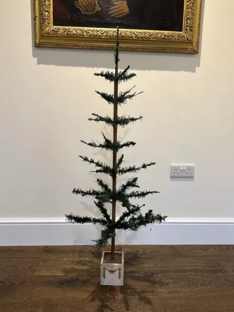 Antik Vintage Gänsefeder Weihnachtsbaum 46 Zoll groß 100 Jahre alt