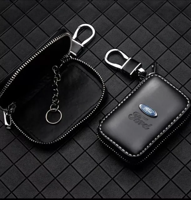 Portachiavi in Pelle contenitivo Logo FORD Colore  Black Smart Wallet 