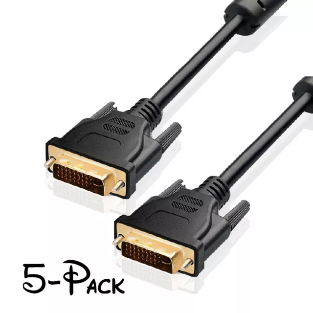 [1-5packs] Updated HD 1080P Gold Plated  DVI-D DVI Cable-1M 2M 3M 4M 5M 7M Lot