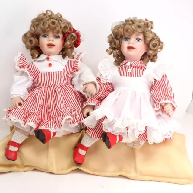 Heritage Signature Collection Candy Cane Twins Merry & Carol 12" Sitting Dolls