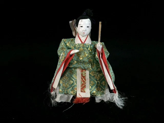 J0878 Japanese Vintage HINA Doll Statue Kimono Man Boy OKIMONO Interior