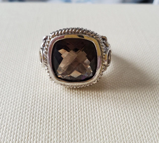 Atelier Anthony Nak Smokey Quartz Statement Ring. Size 6. 925 silver.