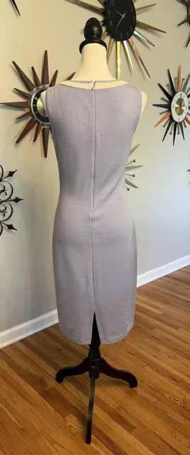 St. John Collection Womens Santana Knit Dress Lavender White Detail Size 4 3