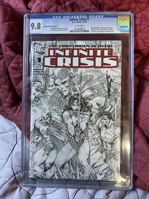 Infinite Crisis #1 RRP Jim Lee Sketch cover CGC 9.8 Batman Superman Wonder Woman