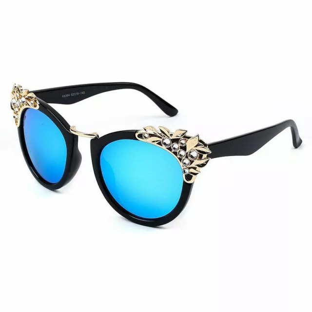 Fashion Luxury Rhinestone Cat Eye Sunglasses Women Brand Designer Mirror Lens