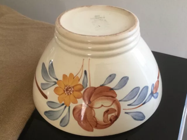 BOL ANCIEN à DÉCOR FLORAL Bleu Jaune Ocre DIGOIN SARREGUEMINES FRANCE