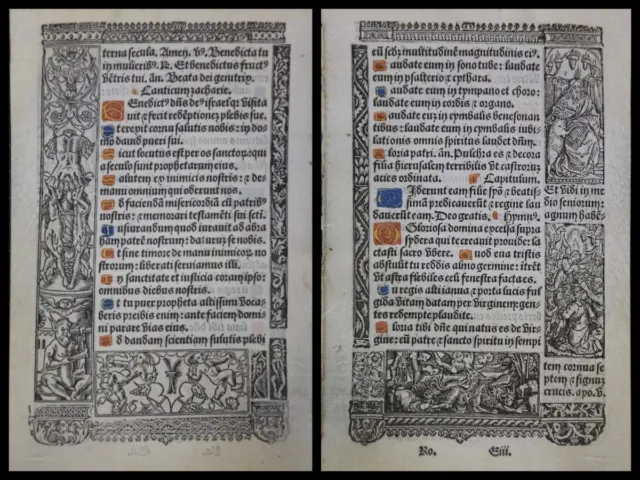 Simon Vostre Horae Book of Hours 1510 Blatt aus Stundenbuch Pergament (098)