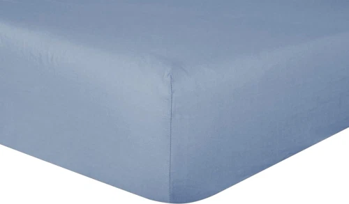 Sleepdown 100 % reine Baumwolle tiefes Spannbettlaken warm gemütlich King, Denim blau