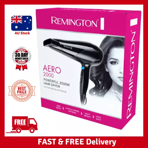 Remington Aero 2000 Powerful Hair Dryer Styling Blower D3190AU 3 Heat 2 Speed