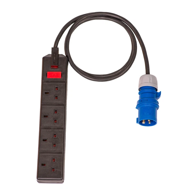 13A RCD Safety Plug To 16A Socket Adaptor Lead With H07RN-F Rubber Cable U2013 Cinemattag LX