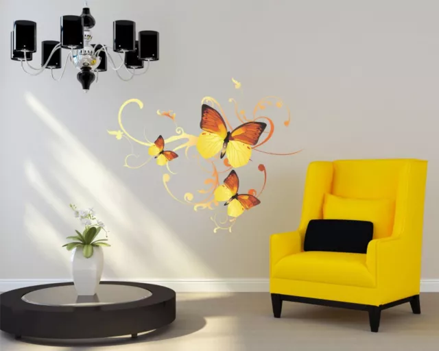 Adesivo da parete farfalle “TRA DECORI FLOREALI” - Interni & Decori