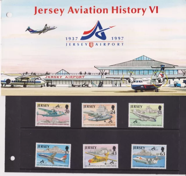 Jersey Presentation Pack 1997 Aviation History Vi Airport Mnh Mint Stamp Set