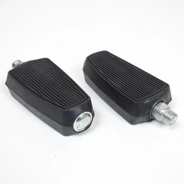 Paire De Pédales + Manivelles Chrome Pour Cyclomoteur Mobylette - Droit + Gauche, Caoutchouc Et Acier Robuste