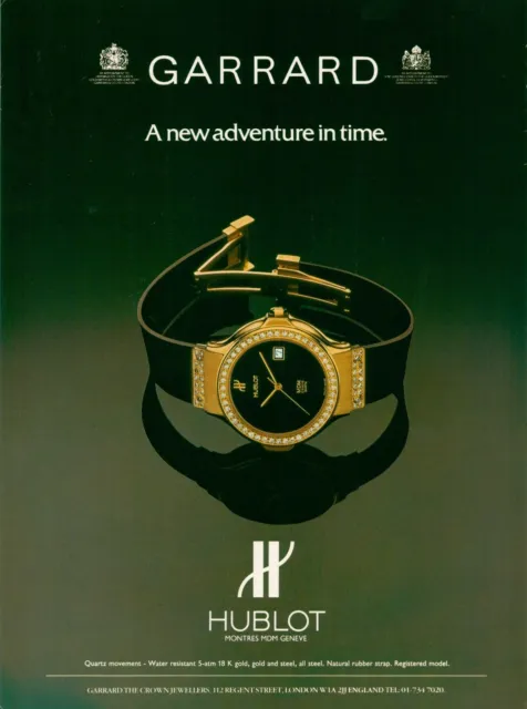 HUBLOT Watch Magazine Print Ad jewelry accessory  MDM MONTRES 1980's 1pg 1985