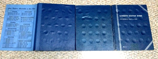 Whitman Liberty Seated Dime 1863 - 1891 Coin Folder Album Book #9012 Used
