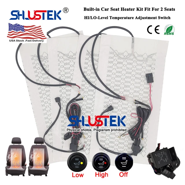 Universal Built-in Car Seat Heater Kit 12V Car Seat Heating Pad Hi-Lo Switch