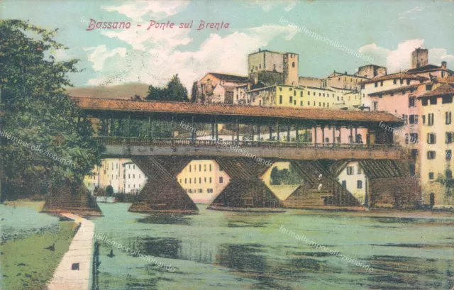 z348 cartolina bassano ponte sul brenta provincia di vicenza