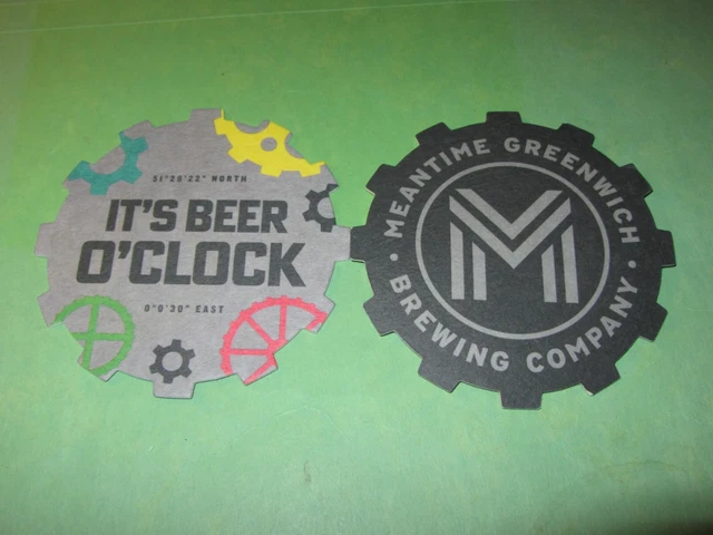IN DER ZWISCHENZEIT BRAUEREI Echt Ale Handwerk Matte Untersetzer Greenwich Zahnrad Bier Uhr