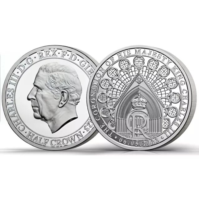 2023 The Coronation of King Charles III Gibraltar Half Crown BU Encapsulated