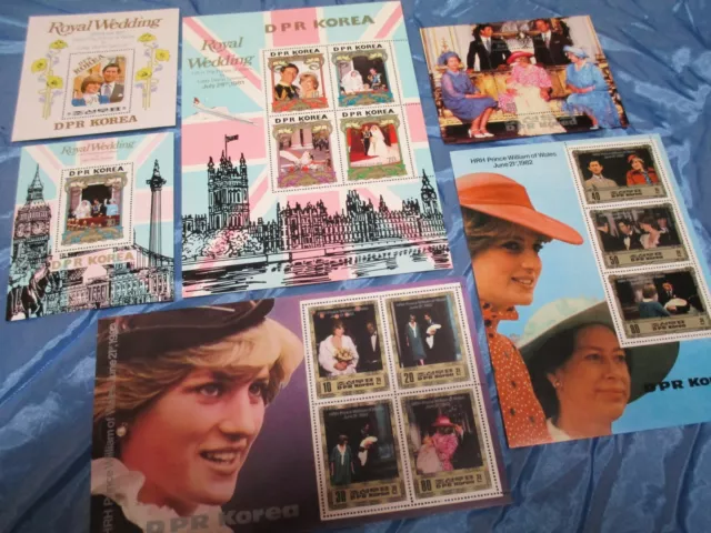 Briefmarken  , DPR  Korea , 1981  /  1982 , Lady Di  & Prinz Charles  , herrlich