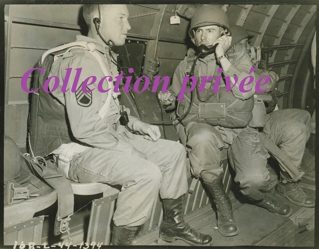 US WW2 PHOTO para veste Airborne casque Dday Normandie Carentan Utah ...