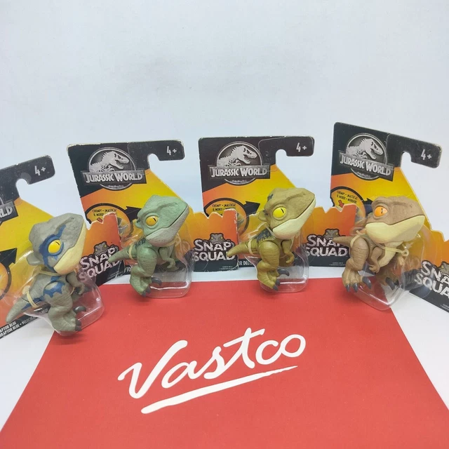MATTEL JURASSIC WORLD Snap Squad Velociraptor Bleu Charlie Delta Echo ...