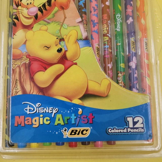 DISNEY WINNIE THE Pooh VTG 2003 Colored Pencils Bic Magic Artist Wood ?? ...